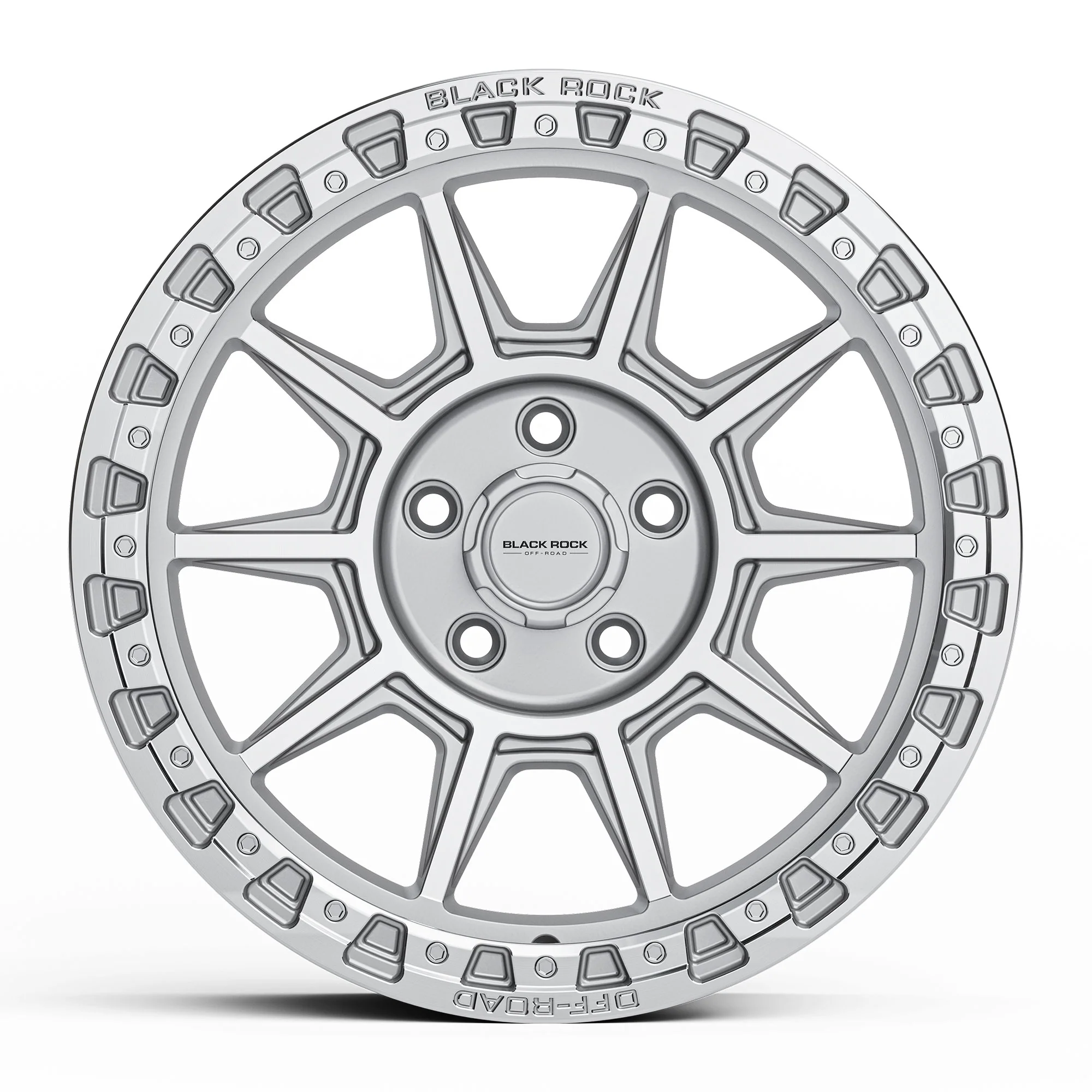 BLACK ROCK GUNNER SILVER MACHINED 17X9 - Image 2