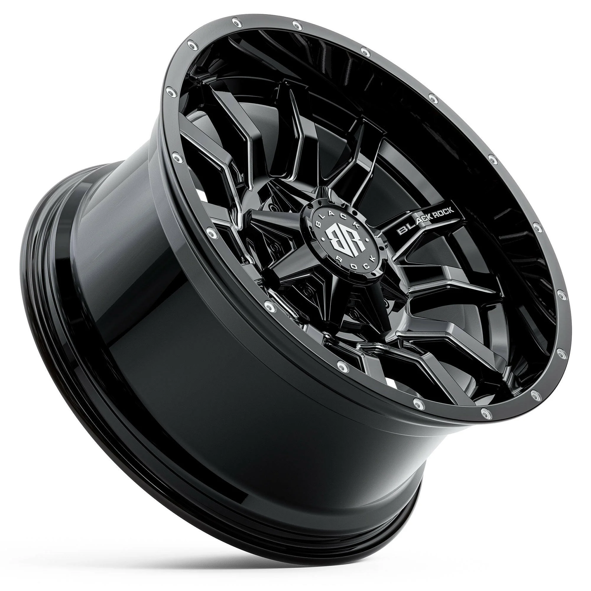 BLACK ROCK PREDATOR GLOSS BLACK MILLED 17X9 - Image 3