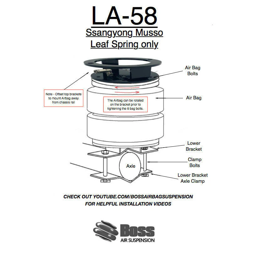 BOSS Load Assist Kit (Air Bags) for Musso (LEAF Spring Only) - Image 2