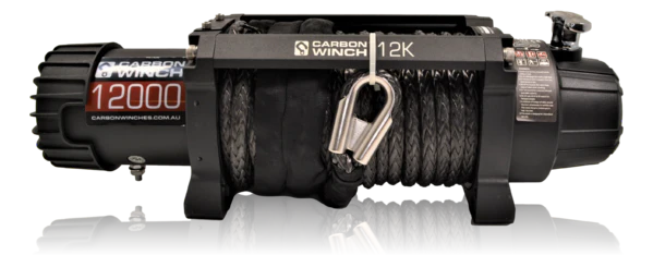 Carbon 12K 12000lb Electric Winch With Black Rope & Hook VER. 2 - Image 10