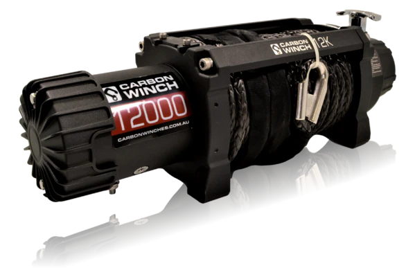 Carbon 12K 12000lb Electric Winch With Black Rope & Hook VER. 2 - Image 11