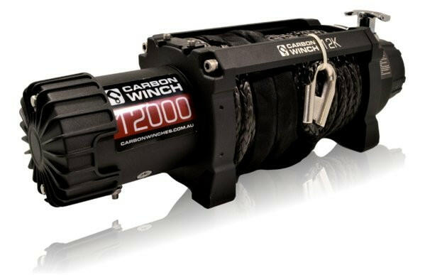 Carbon 12K 12000lb Electric Winch With Black Rope & Hook VER. 2 - Image 2