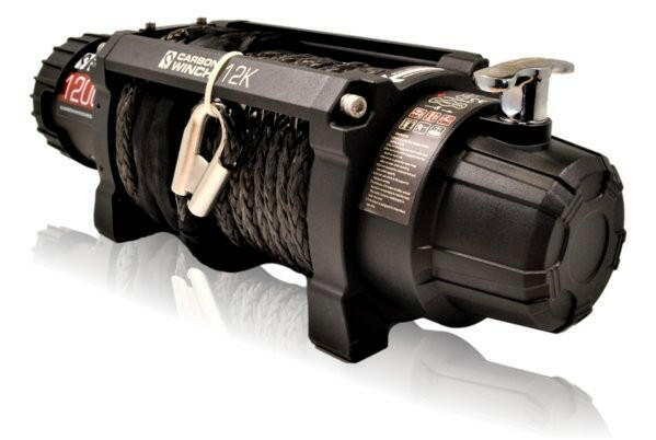 Carbon 12K 12000lb Electric Winch With Black Rope & Hook VER. 2 - Image 3