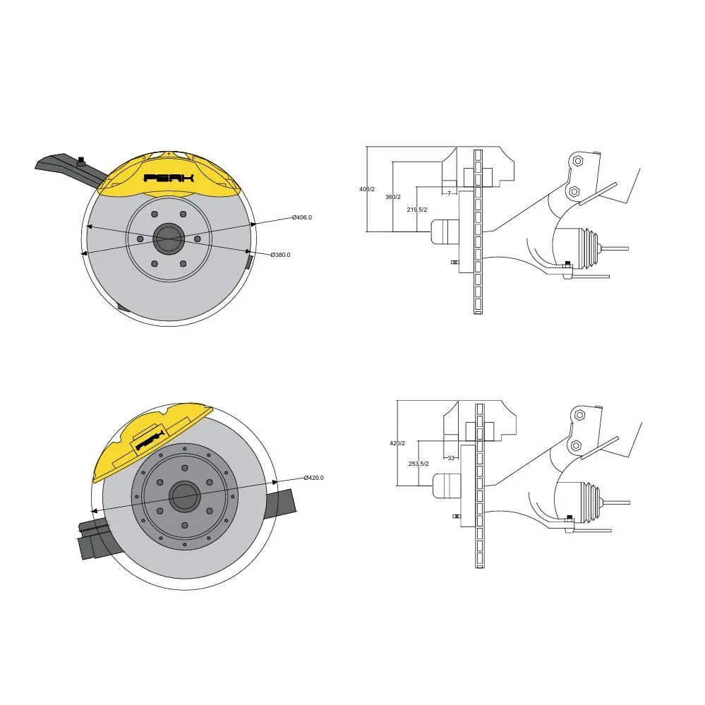 PEAK 4-Piston Forged Rear Brake Kit for Prado 250, Land Cruiser 300, and GX550 - Image 12