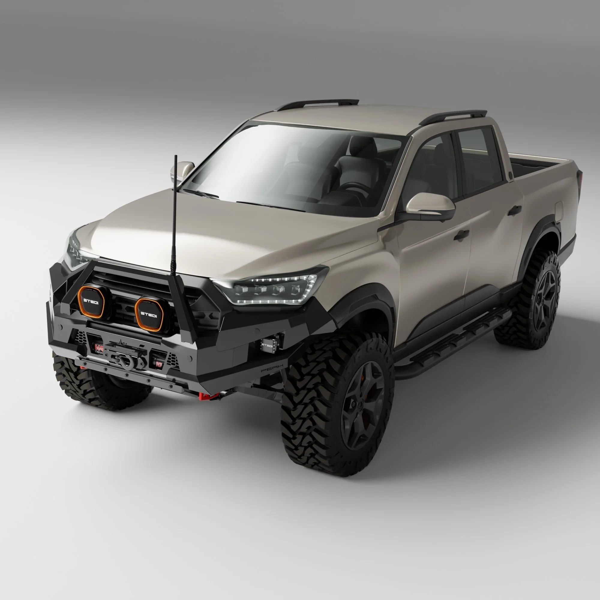 PEAK R1 NightHawk Steel Bull Bar For KGM SsangYong Musso Ultimate 2025+ (Single Loop) - Image 3