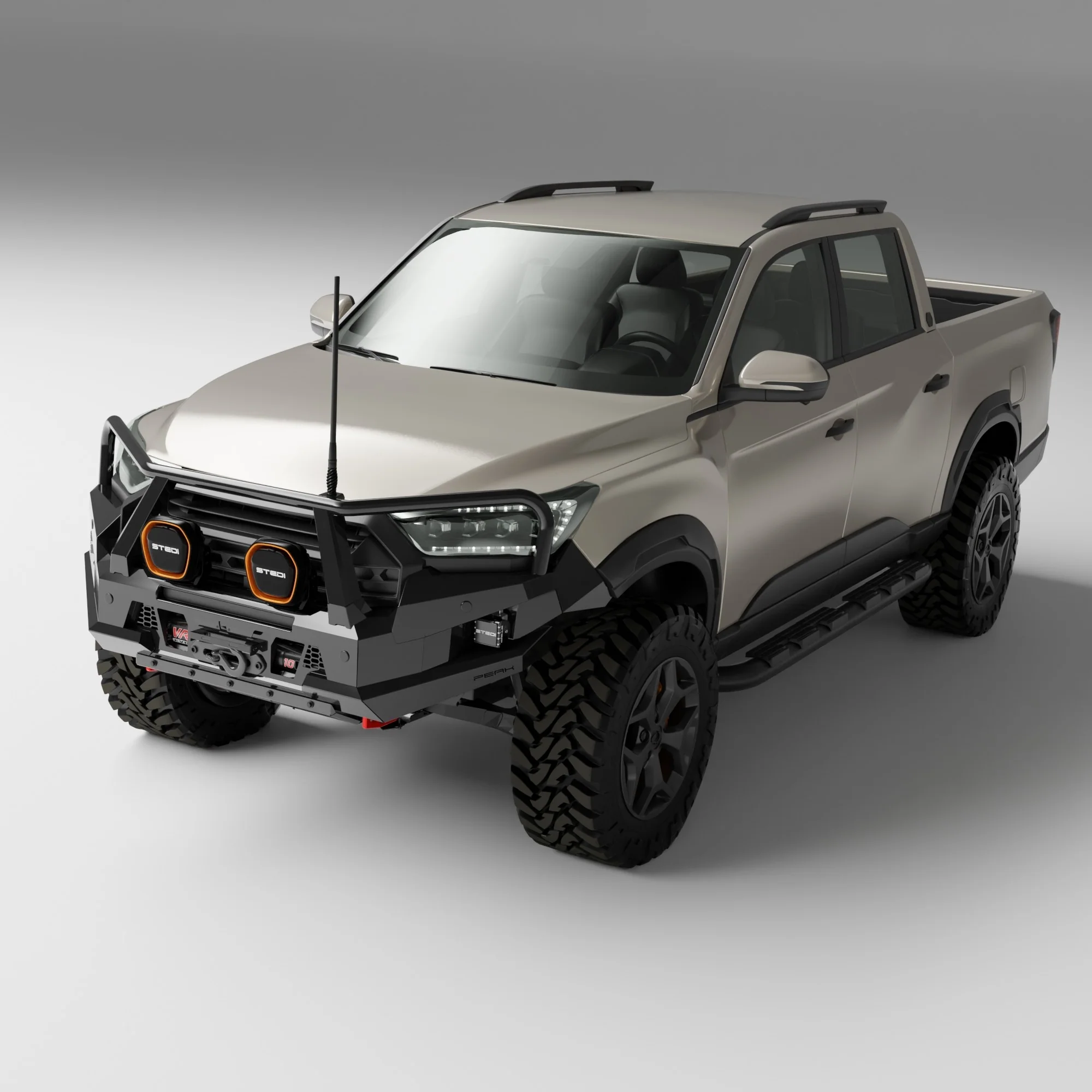PEAK R1 NightHawk Steel Bull Bar For KGM SsangYong Musso Ultimate 2025+ (Triple Loop) - Image 3