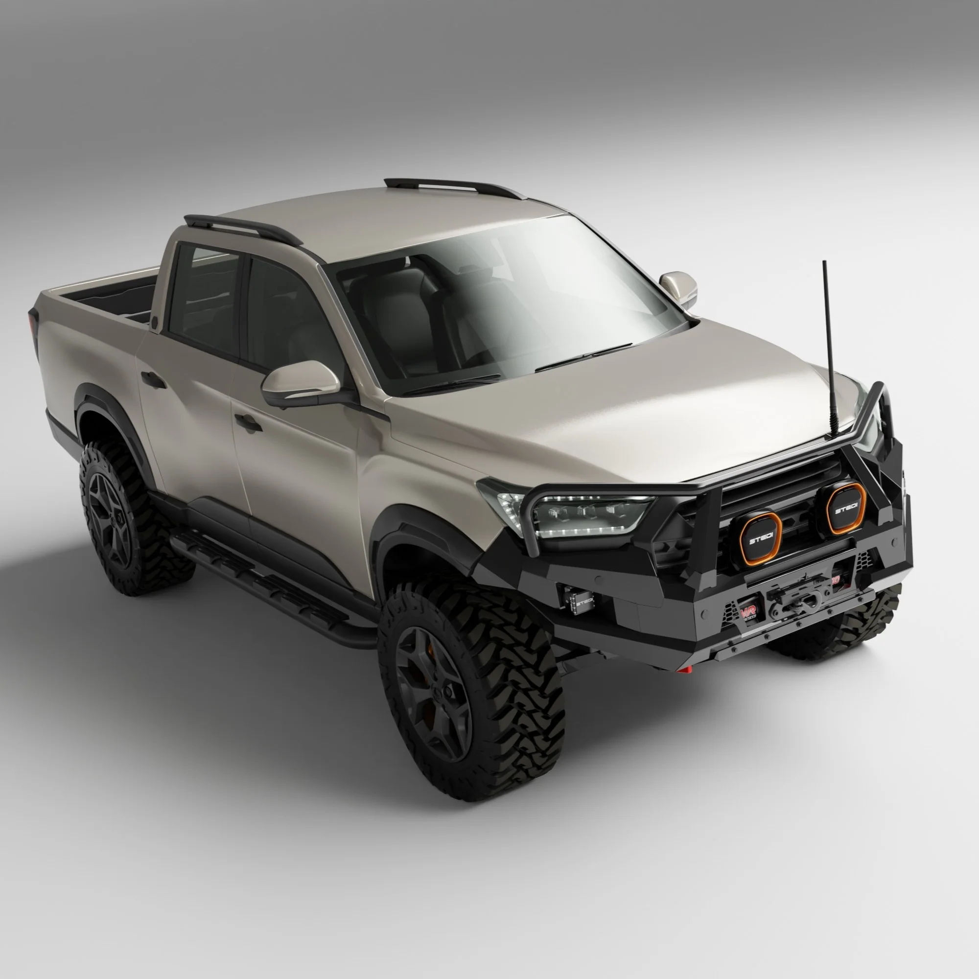 PEAK R1 NightHawk Steel Bull Bar For KGM SsangYong Musso Ultimate 2025+ (Triple Loop) - Image 4