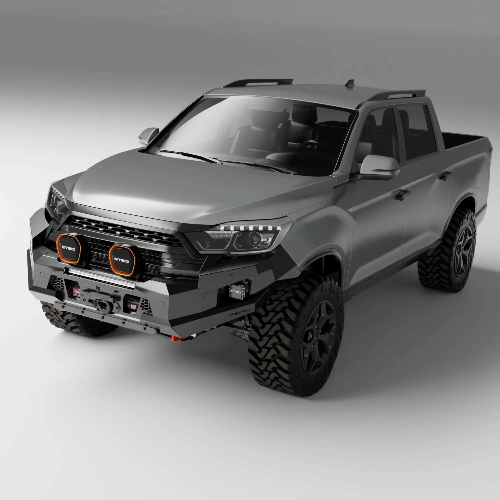 PEAK M1 NightHawk Steel Bull Bar For KGM SsangYong Musso (No Loop) - Image 3