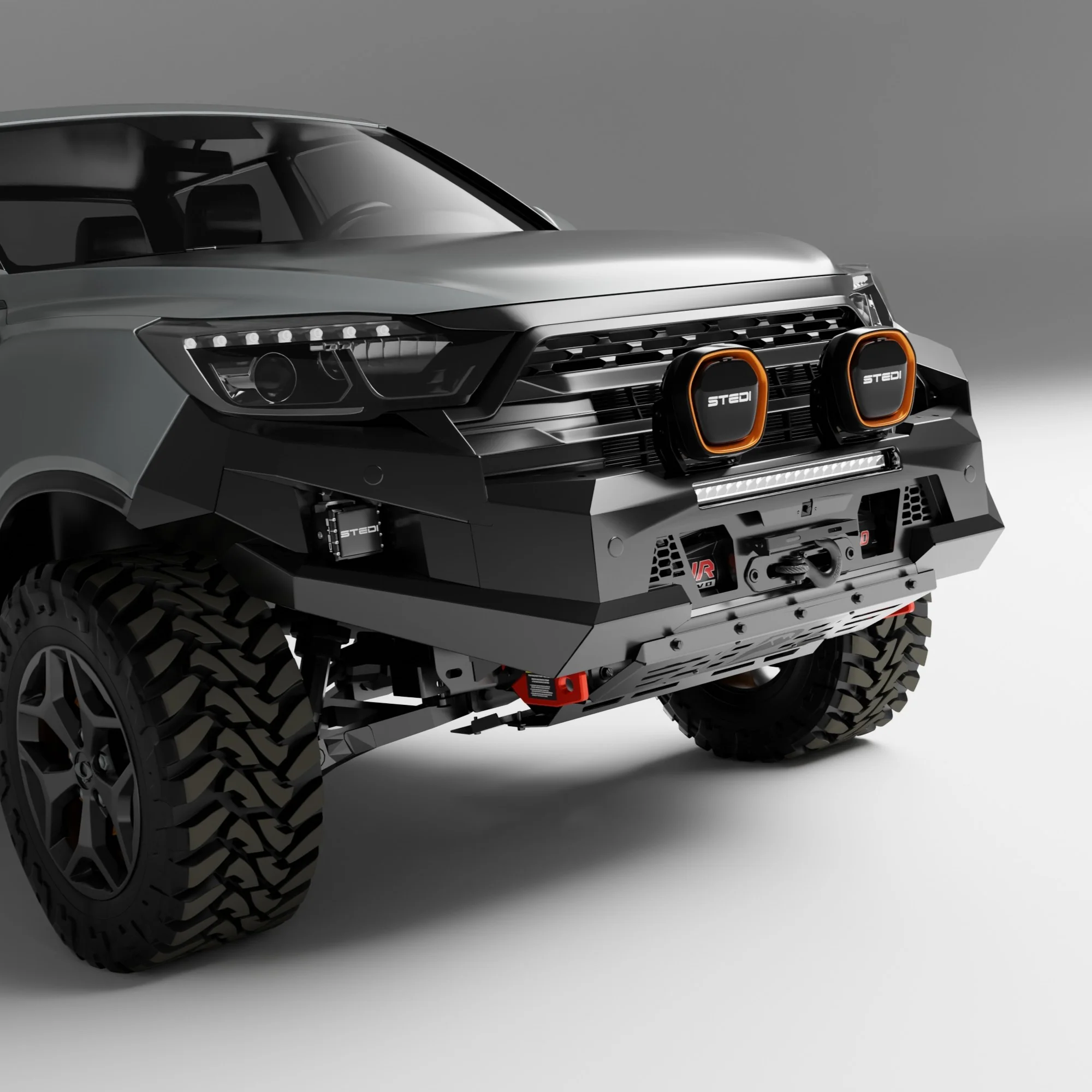 PEAK M1 NightHawk Steel Bull Bar For KGM SsangYong Musso (No Loop) - Image 4