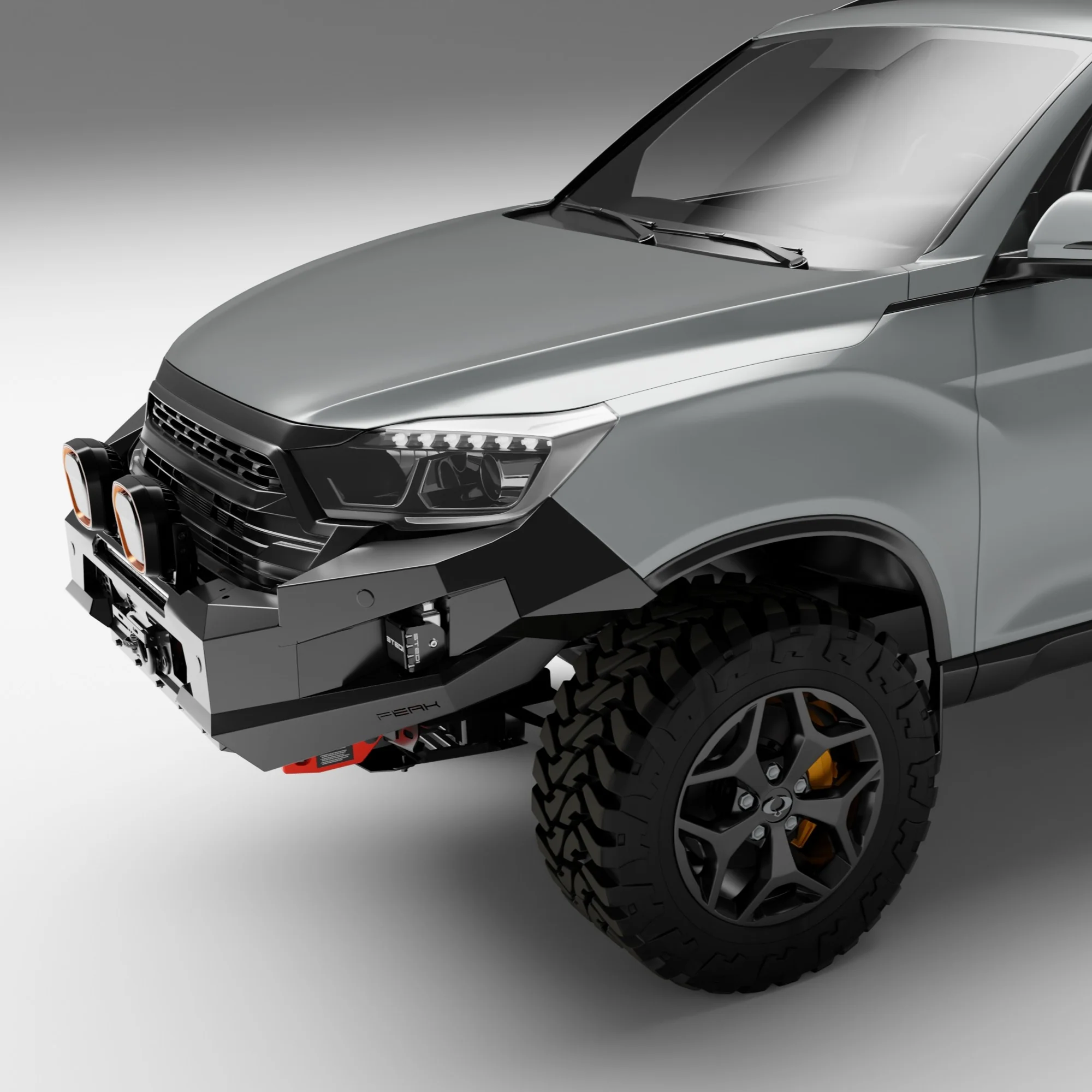 PEAK M1 NightHawk Steel Bull Bar For KGM SsangYong Musso (No Loop) - Image 5