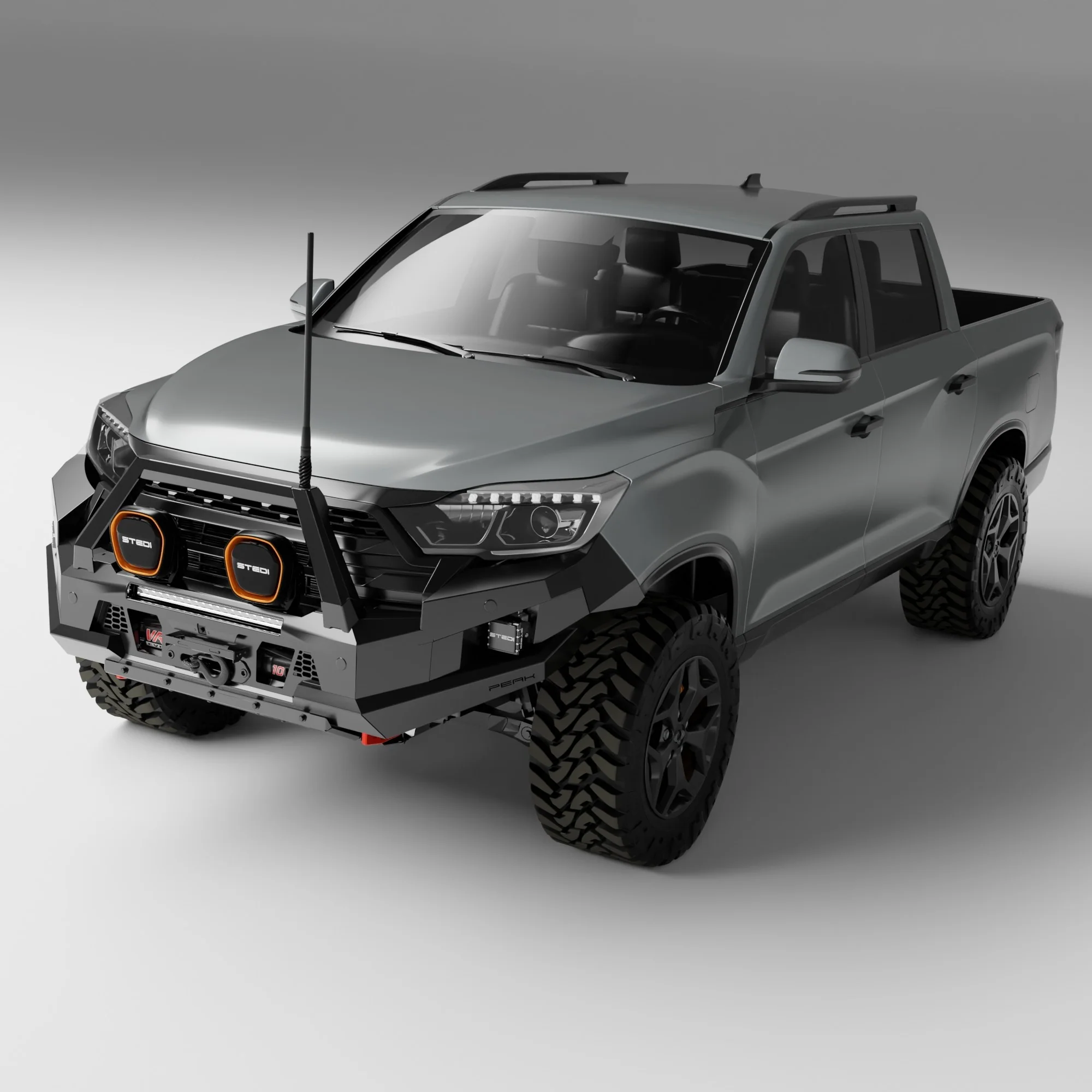 PEAK M1 NightHawk Steel Bull Bar For KGM SsangYong Musso (Single Loop) - Image 3
