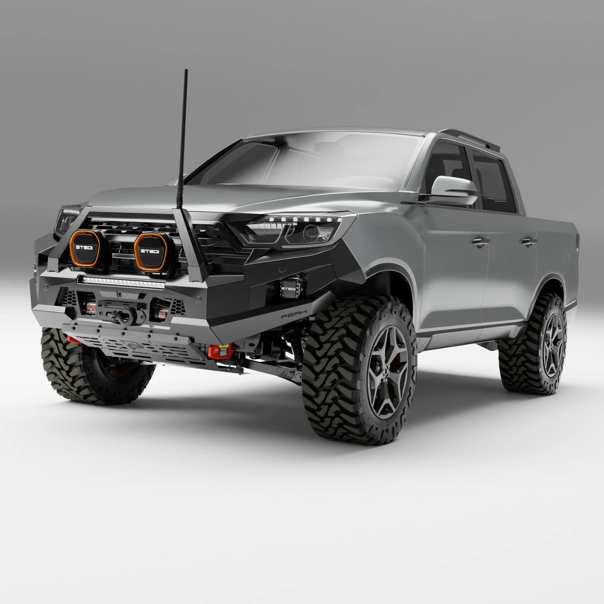 PEAK M1 NightHawk Steel Bull Bar For KGM SsangYong Musso (Single Loop) - Image 4