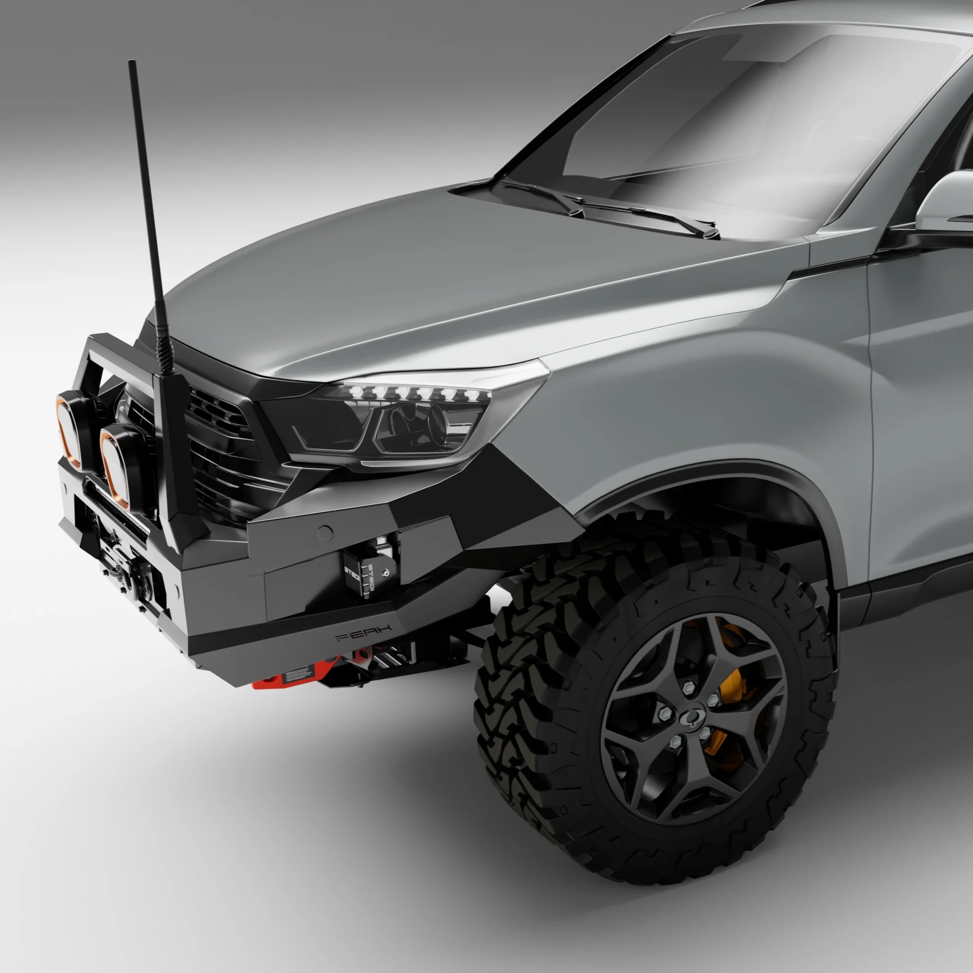 PEAK M1 NightHawk Steel Bull Bar For KGM SsangYong Musso (Single Loop) - Image 7
