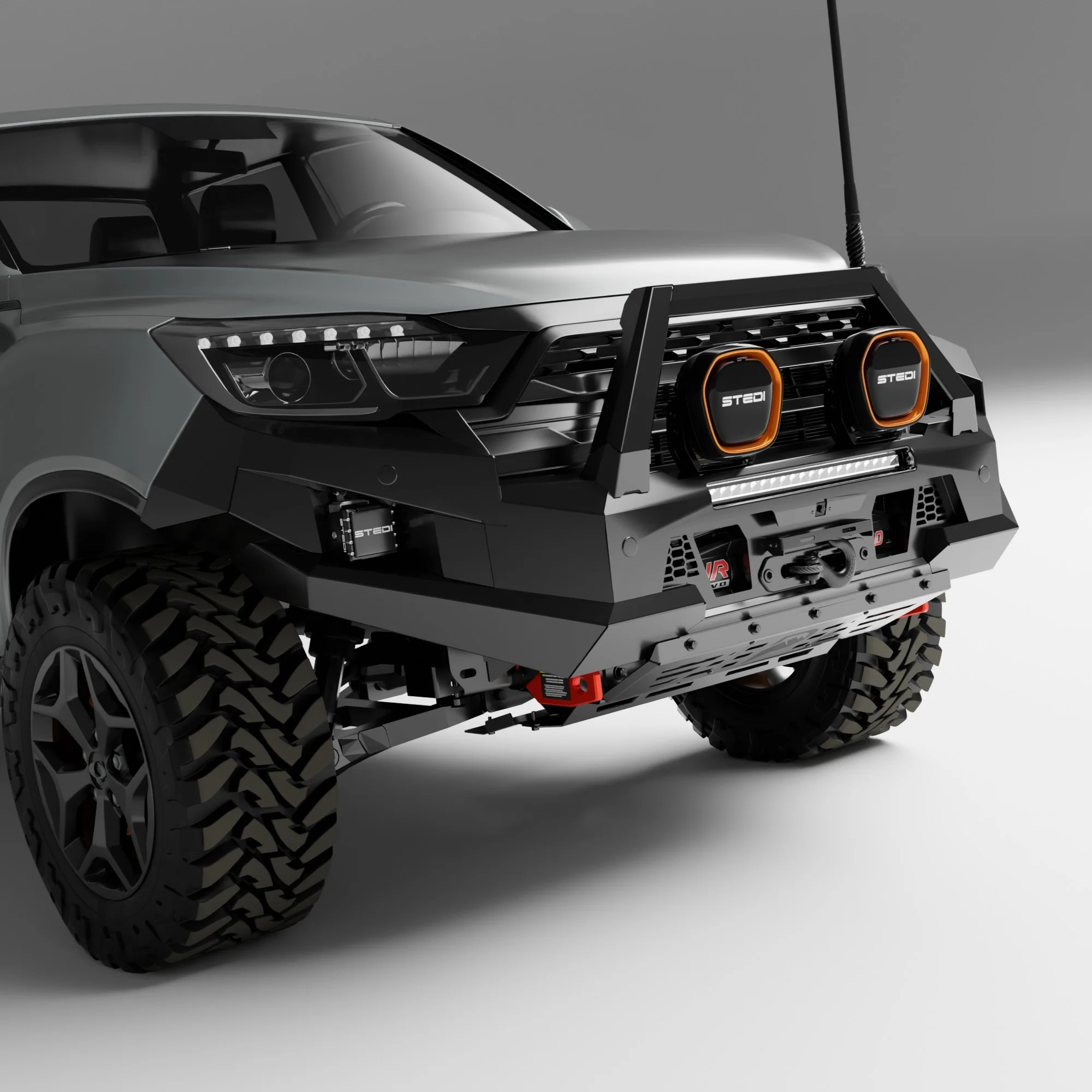 PEAK M1 NightHawk Steel Bull Bar For KGM SsangYong Musso (Single Loop) - Image 9