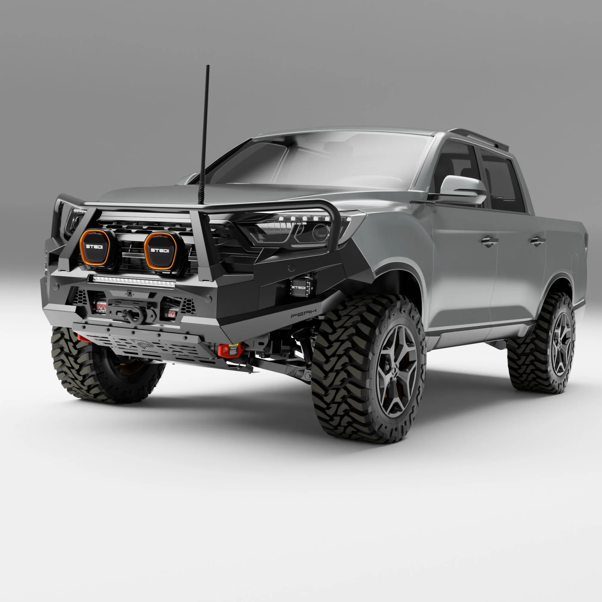 PEAK M1 NightHawk Steel Bull Bar For KGM SsangYong Musso (Triple Loop) - Image 3