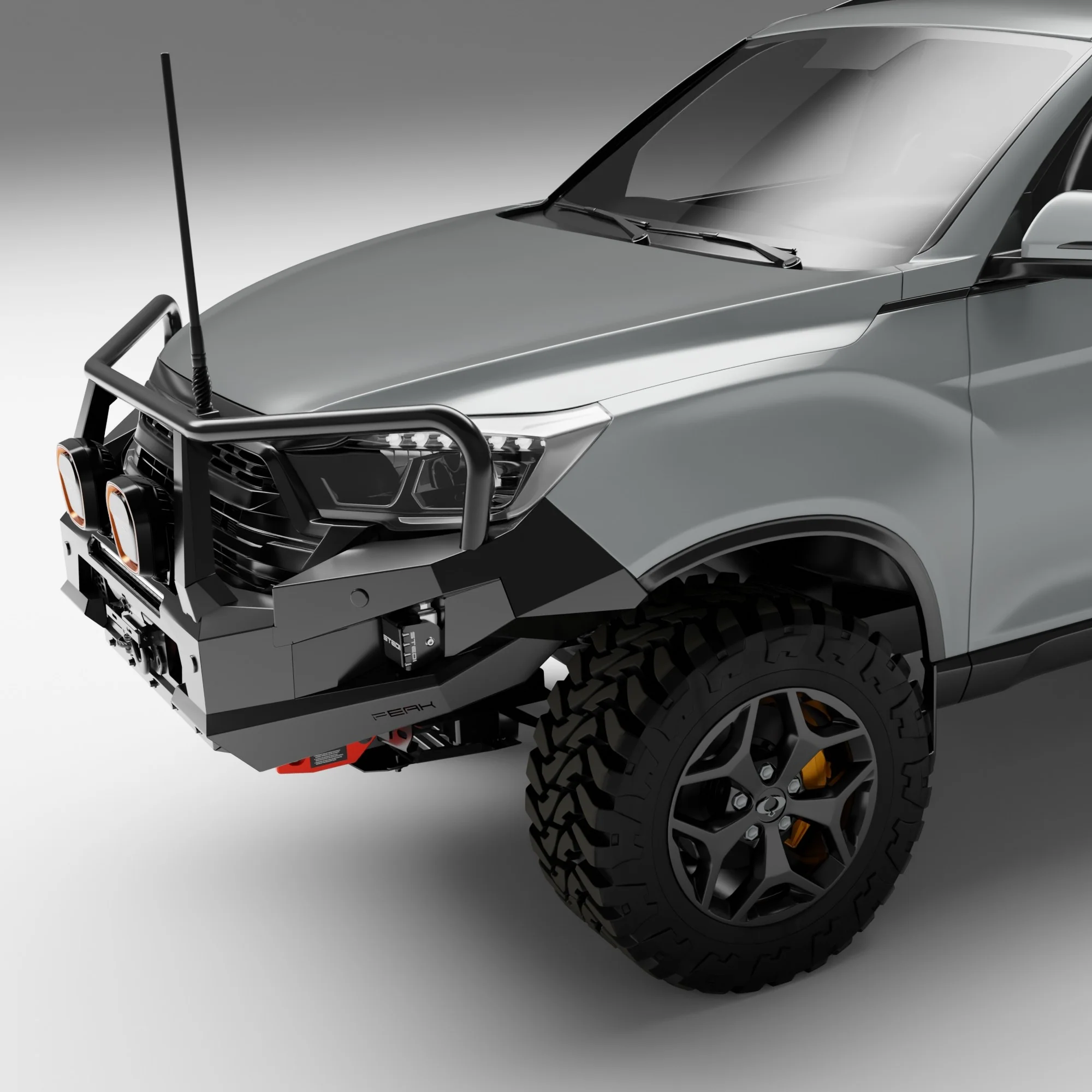 PEAK M1 NightHawk Steel Bull Bar For KGM SsangYong Musso (Triple Loop) - Image 7