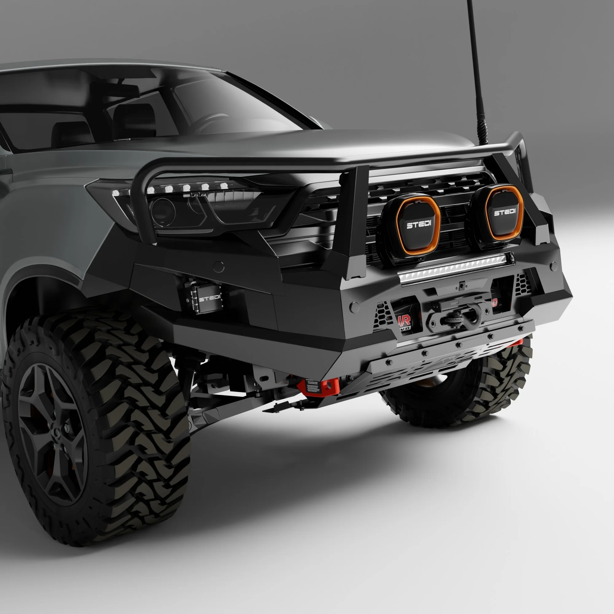 PEAK M1 NightHawk Steel Bull Bar For KGM SsangYong Musso (Triple Loop) - Image 9
