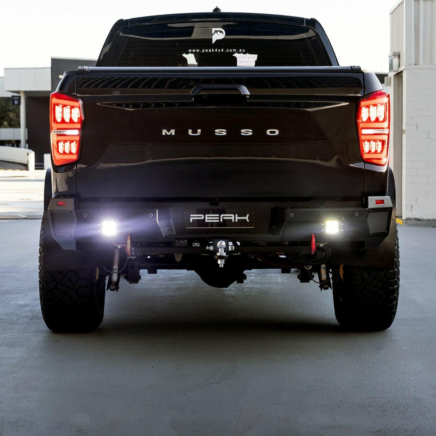 PEAK Nighthawk Steel Rear Bumper with 3500kg TowBar & Recovery Points for KGM SsangYong Musso - Image 11