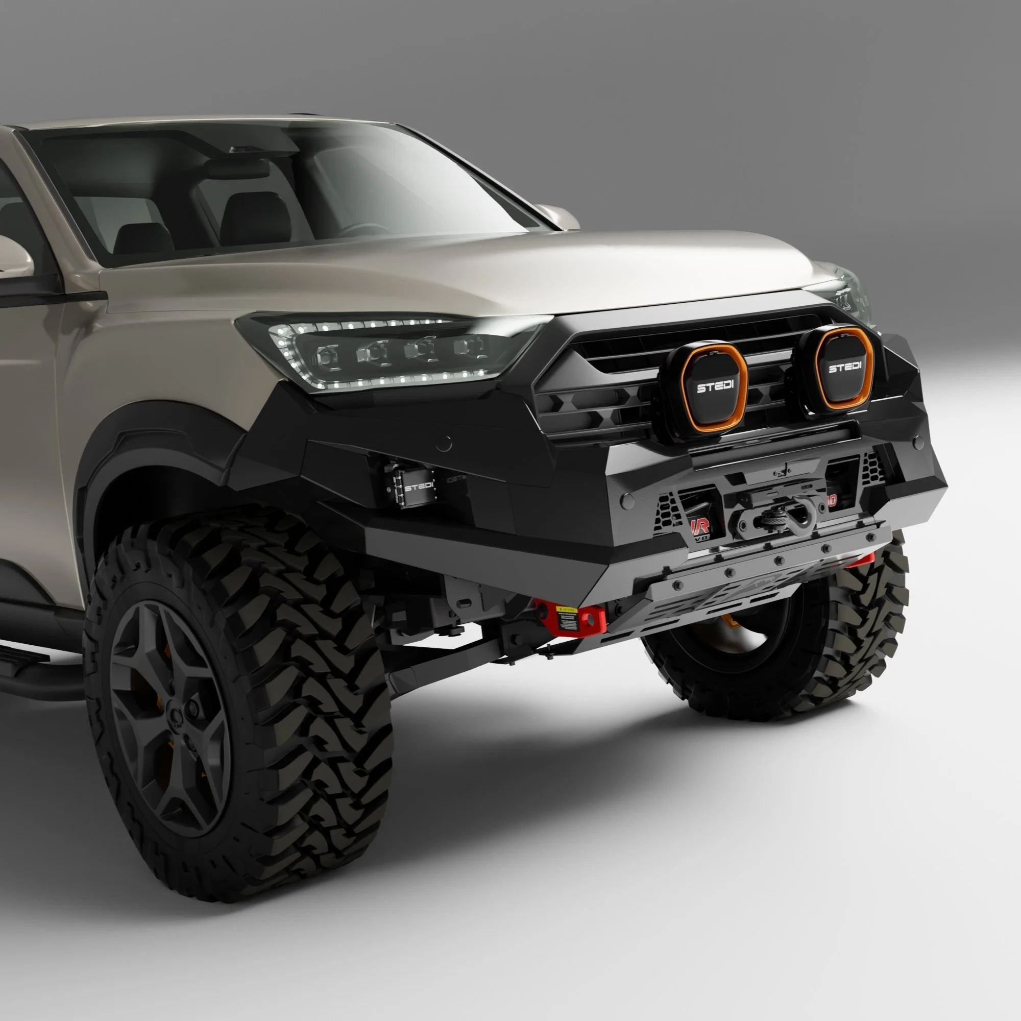 PEAK R1 NightHawk Steel Bull Bar For KGM SsangYong Musso Ultimate 2025+ (No Loop) - Image 7