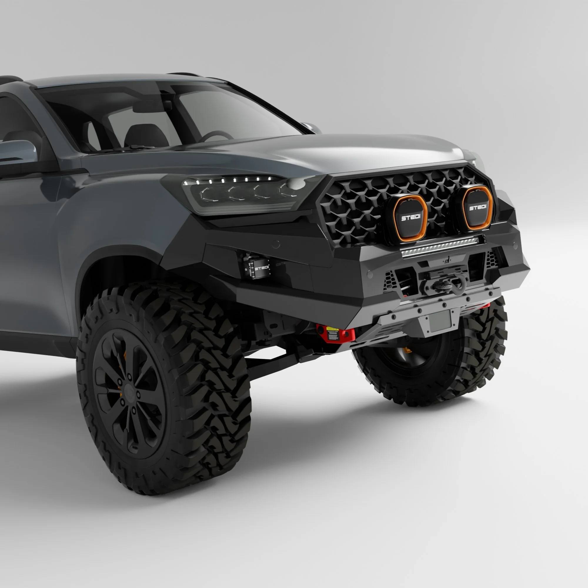 PEAK R1 NightHawk Steel Bull Bar For KGM SsangYong Rexton (No Loop) - Image 7