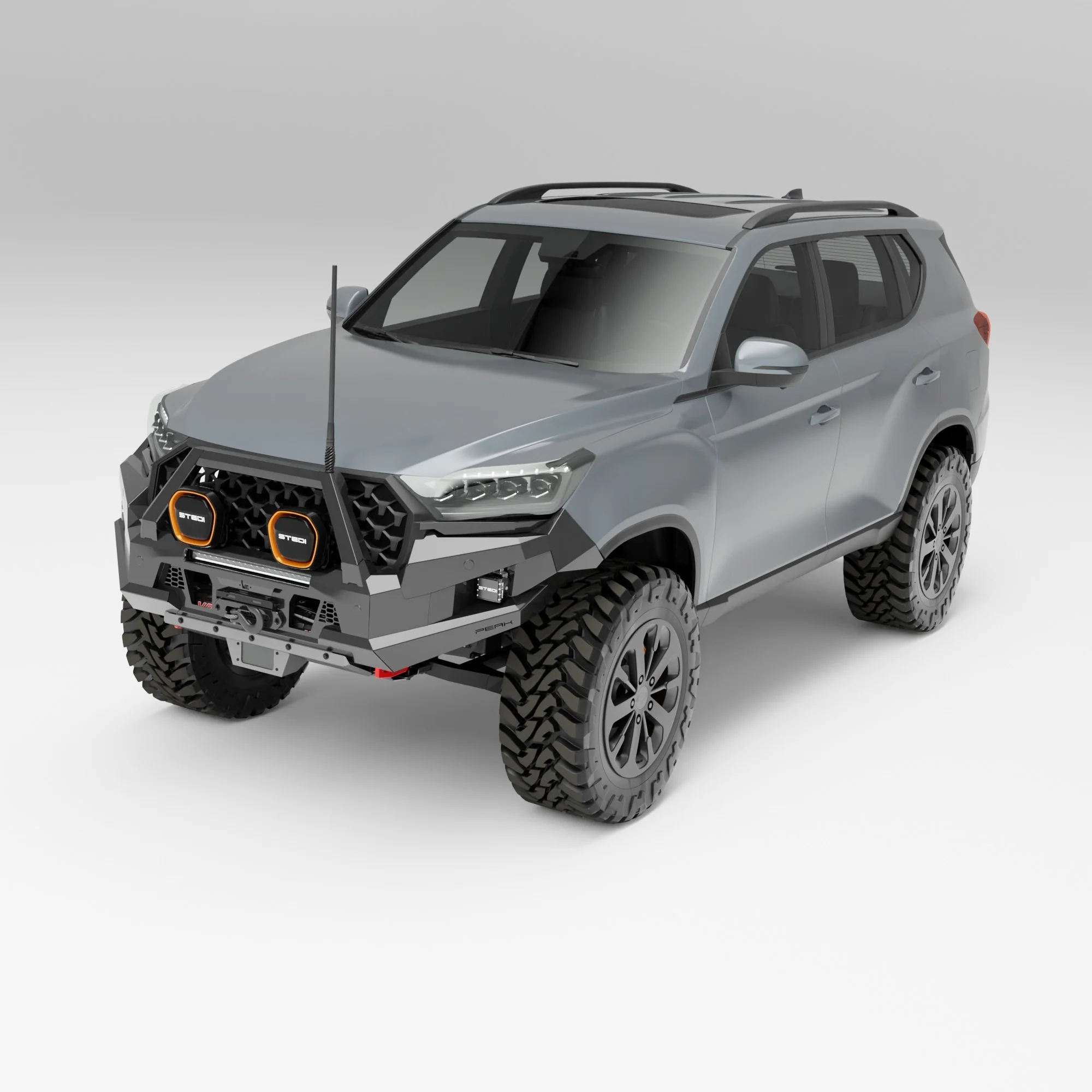 PEAK R1 NightHawk Steel Bull Bar For KGM SsangYong Rexton (Single Loop) - Image 3