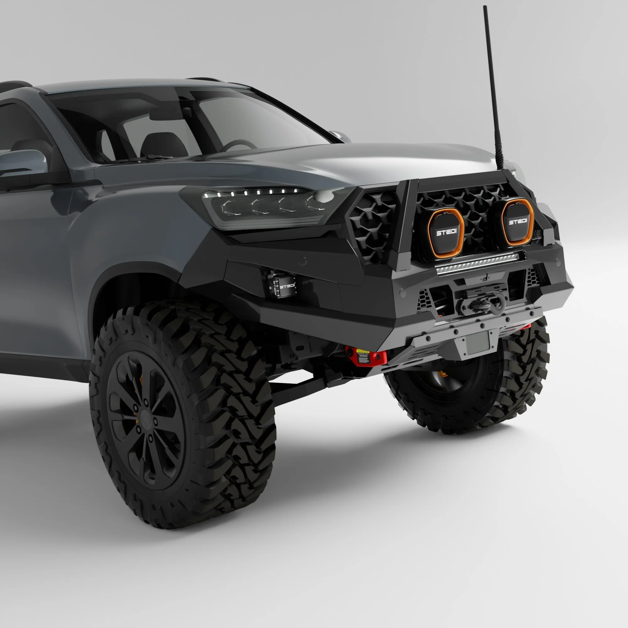 PEAK R1 NightHawk Steel Bull Bar For KGM SsangYong Rexton (Single Loop) - Image 7