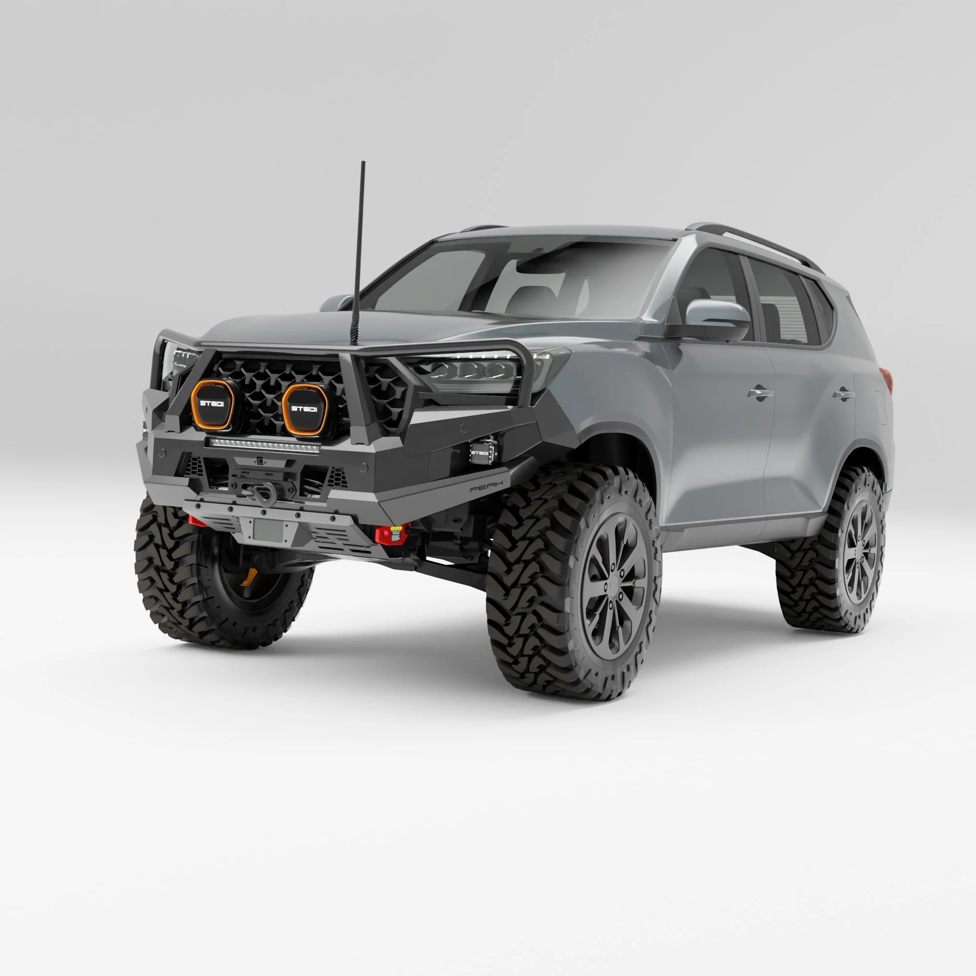 PEAK R1 NightHawk Steel Bull Bar For KGM SsangYong Rexton (Triple Loop) - Image 3