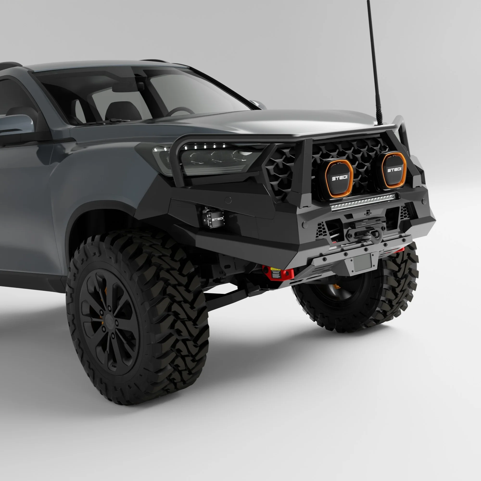 PEAK R1 NightHawk Steel Bull Bar For KGM SsangYong Rexton (Triple Loop) - Image 8