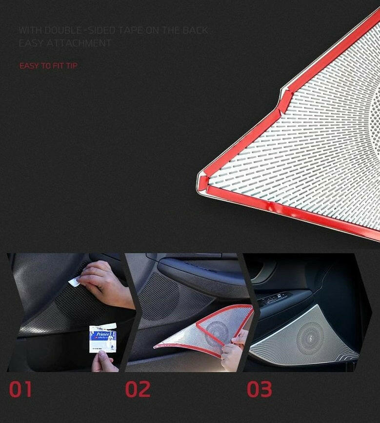 Stainless Steel Door Speaker Covers for KGM SsangYong Rexton - Image 5