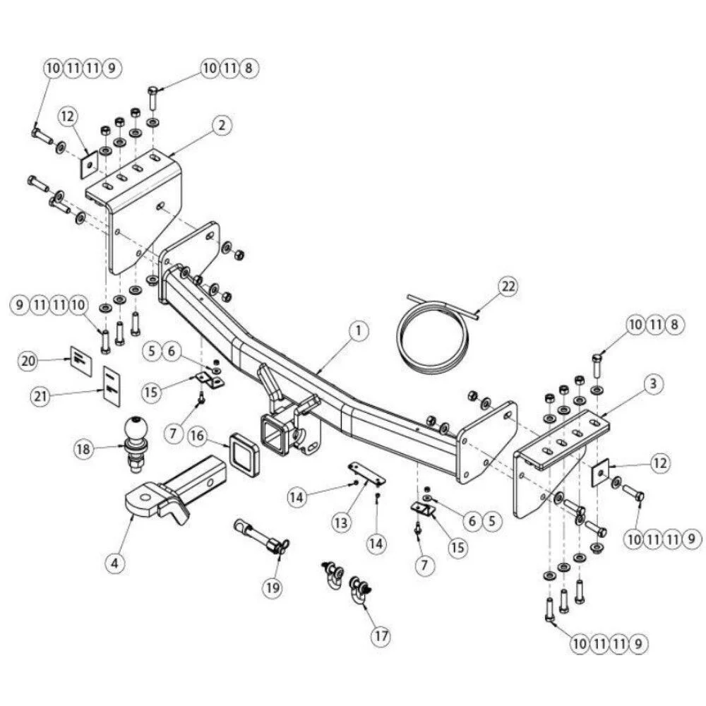 TrailBoss Heavy Duty 3500kg Tow Bar For SKGM SsangYong Rexton - Image 2